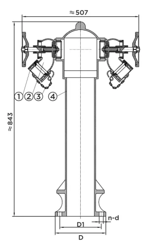 AFA Pillar Hydrant Drawing